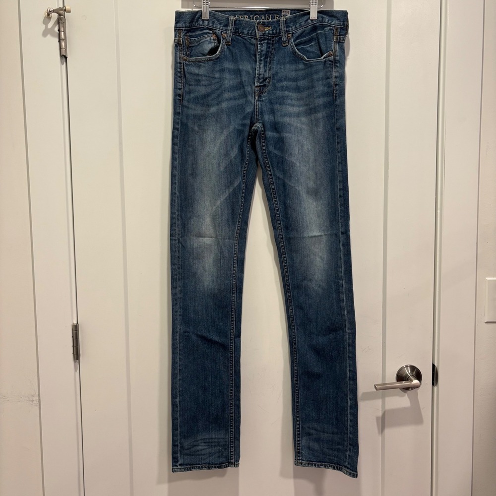 American Eagle Skinny Jeans Mens 32x36 Medium Wash Blue Denim Stretch 5255
